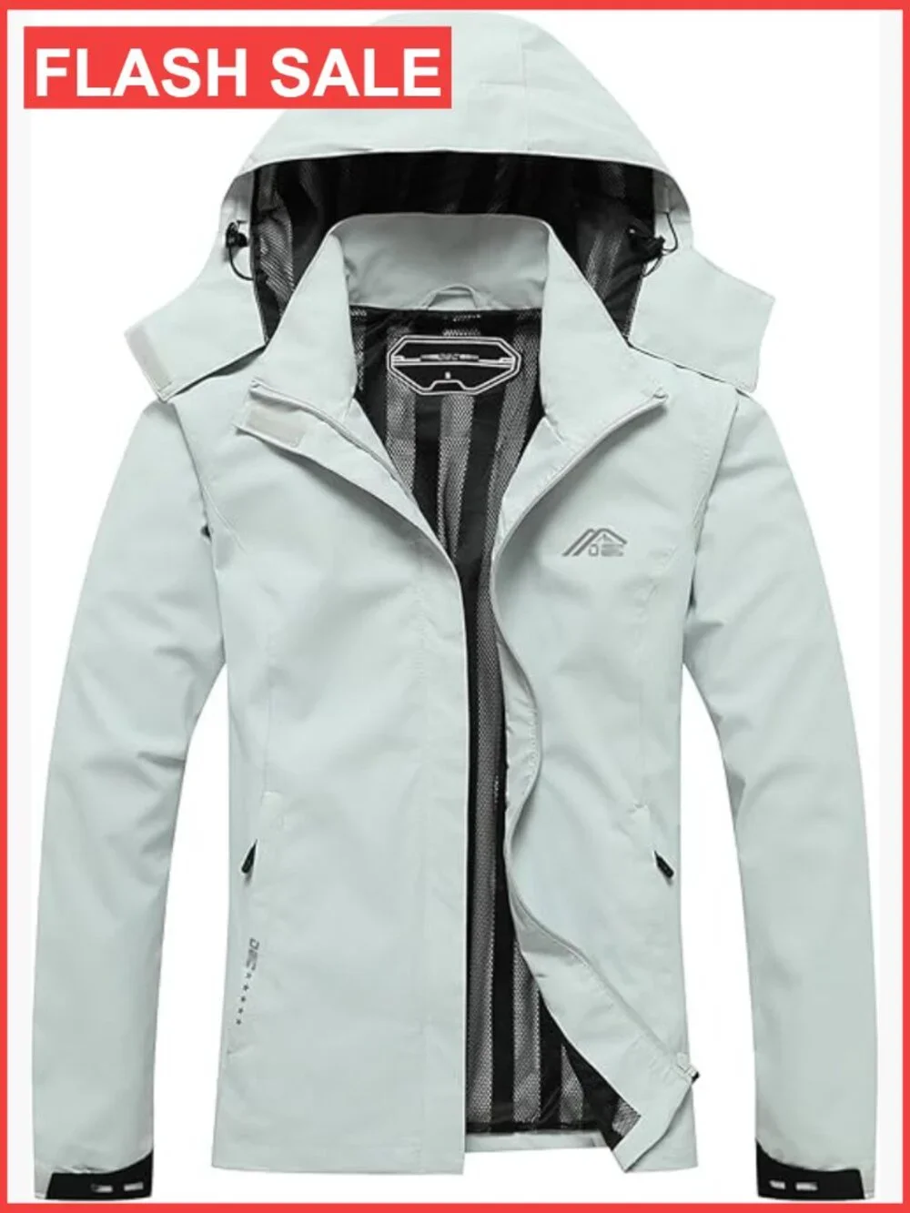 Lightweight Waterproof Raincoat with Detachable Hood for Women